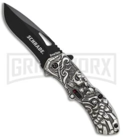 Schrade Lazy Bones Boneyard Series MAGIC Spring Assisted Knife - Black Plain