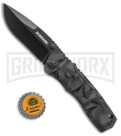 Schrade MAGIC Black Dual Action Spring Assisted Knife - Black Plain -Kershaw Store Schrade MAGIC Dual Action SA Black Black SCHA12B BHQ 61996 jr bottlecap large