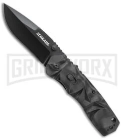 Schrade MAGIC Black Dual Action Spring Assisted Knife - Black Plain