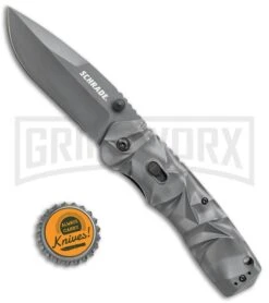Schrade MAGIC Gray Dual Action Spring Assisted Knife - Gray Plain -Kershaw Store Schrade MAGIC Dual Action SA Gray Gray SCHA12 BHQ 61995 jr bottlecap large