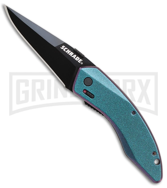 Schrade ColorShift Mini Landshark Spring Assisted Knife - Black Plain 3 Schrade ColorShift Mini Landshark Spring Assisted Knife - Black Plain