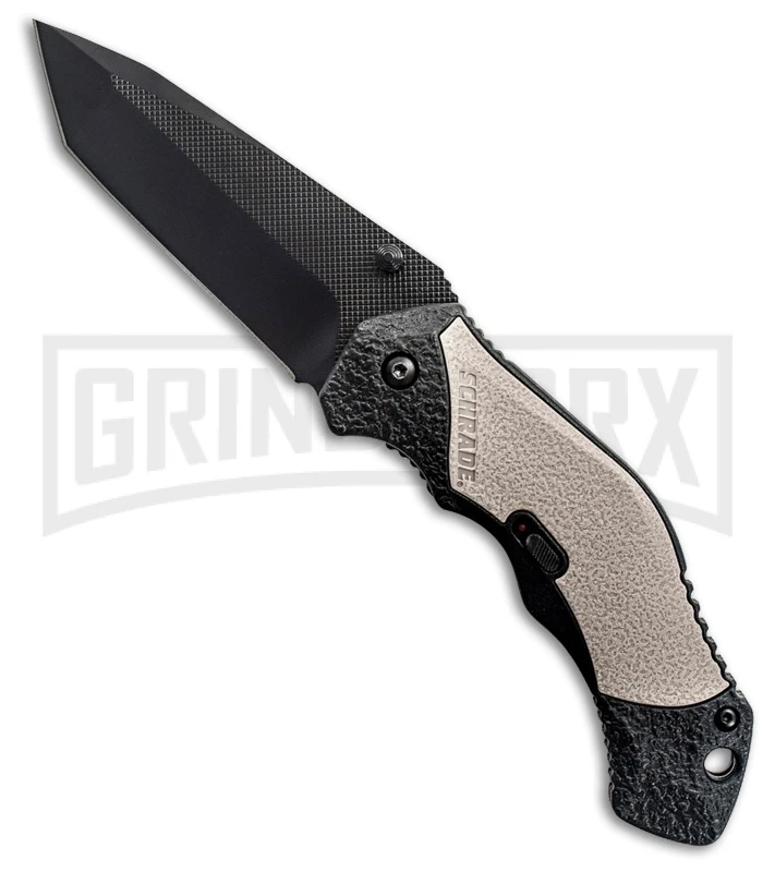 Schrade Quick Burst Black/Tan Aluminum Spring Assisted Knife - Black Plain 3 Schrade Quick Burst Black/Tan Aluminum Spring Assisted Knife - Black Plain