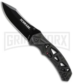 Schrade Shizzle MAGIC Black Spring Assisted Knife - Black Plain