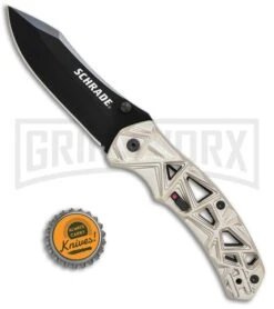 Schrade Shizzle MAGIC Spring Assisted Knife - Black Plain -Kershaw Store Schrade Shizzle MAGIC SA Champagne Black SCHA11C BHQ 61993 jr bottlecap large