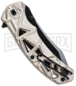 Schrade Shizzle MAGIC Spring Assisted Knife - Black Plain -Kershaw Store Schrade Shizzle MAGIC SA Champagne Black SCHA11C BHQ 61993 jr side large