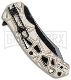 Schrade Shizzle MAGIC Spring Assisted Knife - Black Serr -Kershaw Store Schrade Shizzle MAGIC SA Champagne Black Serr SCHA11CS BHQ 61994 jr side clip large