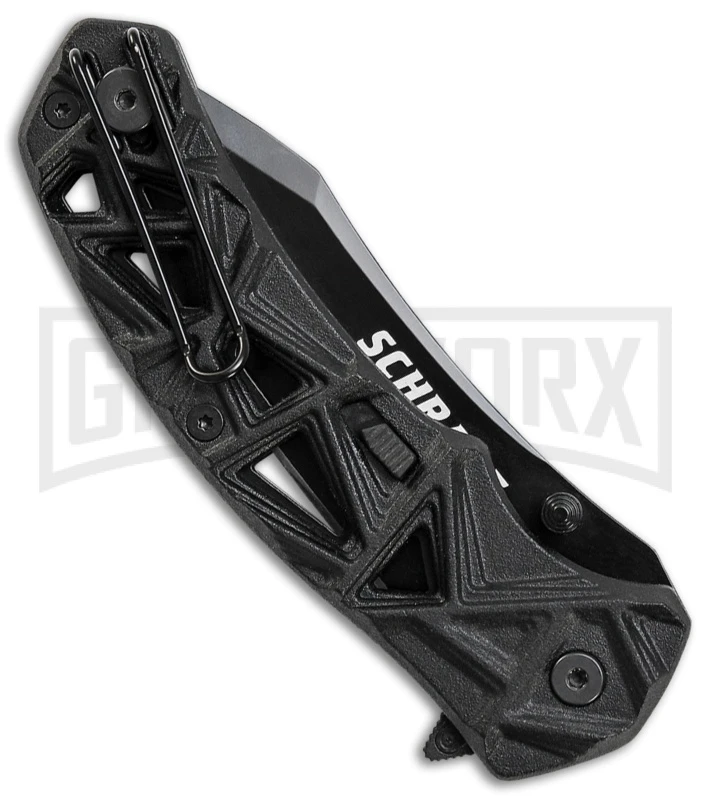 Schrade Shizzle MAGIC Black Spring Assisted Knife - Black Serr 4 Schrade Shizzle MAGIC Black Spring Assisted Knife - Black Serr - Image 2