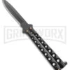 Scoundrel Balisong Black Butterfly Knife - Black Plain