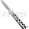 Scoundrel Balisong Silver Butterfly Knife - Satin Plain -Kershaw Store Scoundrel Balisong Silver Butterfly Knife Satin GX 39635 td large