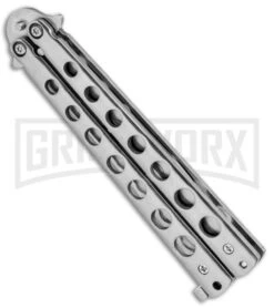 Silver Star Butterfly Stainless Steel Trainer Knife - Satin 8 Silver Star Butterfly Stainless Steel Trainer Knife - Satin -Kershaw Store Silver Star Butterfly SS Trainer Satin YC 306S BP 24335 jr side large