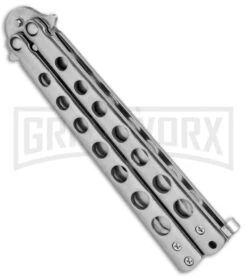 Silver Star Butterfly Stainless Steel Trainer Knife - Satin 7 Silver Star Butterfly Stainless Steel Trainer Knife - Satin -Kershaw Store Silver Star Butterfly SS Trainer Satin YC 306S BP 24335 jr spine large