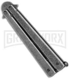 Skipper Black SW Balisong Butterfly Knife - Black Stonewash Plain -Kershaw Store Skipper black SW Blaisong Butterfly Knife Black SW Plain GX 22537 jr side large