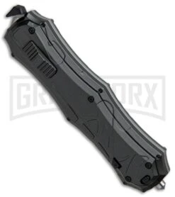 Smith & Wesson Spring Assisted Finger Actuator Tanto OTF Knife - Black Plain -Kershaw Store Smith Wesson OTF Assist Finger Actuator Tanto Black SWOTF9TB BHQ 67477 jr spine large