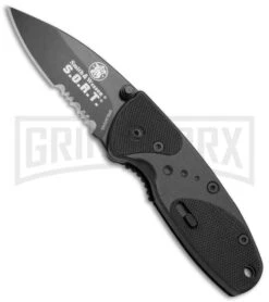 Smith & Wesson Medium S.O.R.T. Black Spring Assisted Knife - Black Serr