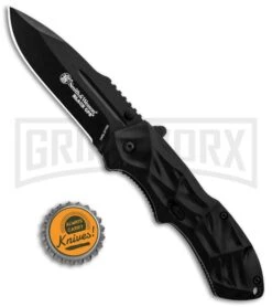 Smith & Wesson Black Ops Black Spring Assisted Knife - Black -Kershaw Store Smith and Wesson Black Ops LL Black Black SWBLOP3BK BHQ 85064 jr bottlecap large