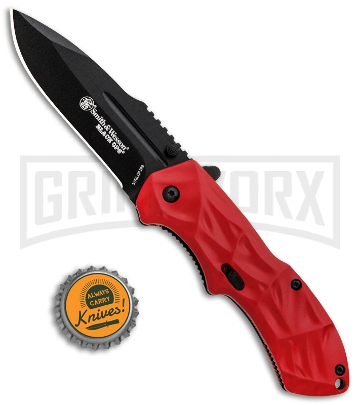 Smith & Wesson Black Ops Red Spring Assisted Knife - Black Plain 6 Smith & Wesson Black Ops Red Spring Assisted Knife - Black Plain - Image 4