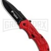 Smith & Wesson Black Ops Red Spring Assisted Knife - Black Plain -Kershaw Store Smith and Wesson Black Ops LL Red Black SWBLOP3RB BHQ 85066 jr large