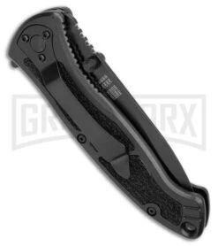 Smith & Wesson Large SWAT MAGIC Black Spring Assisted Knife - Black Plain -Kershaw Store Smith and Wesson Large SWAT MAGIC SA Black Plain BHQ 2789 jr side large