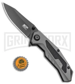 M&P M2.0 U.G. Grey Aluminum Spring Assisted Knife - Black Plain 1100040 -Kershaw Store Smith and Wesson MP M2.0 U.G. Liner Lock Knife Gray Aluminum Black BHQ 93641 kp bottle cap large
