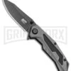 M&P M2.0 U.G. Grey Aluminum Spring Assisted Knife - Black Plain 1100040 -Kershaw Store Smith and Wesson MP M2.0 U.G. Liner Lock Knife Gray Aluminum Black BHQ 93641 kp open large