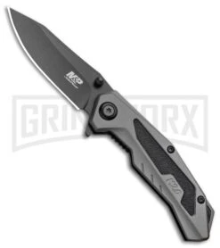 M&P M2.0 U.G. Grey Aluminum Spring Assisted Knife - Black Plain 1100040
