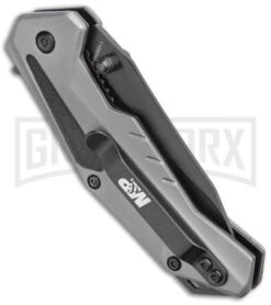 M&P M2.0 U.G. Grey Aluminum Spring Assisted Knife - Black Plain 1100040 -Kershaw Store Smith and Wesson MP M2.0 U.G. Liner Lock Knife Gray Aluminum Black BHQ 93641 kp side large