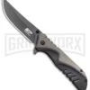 M&P M2.0 U.G. OD Overmold Spring Assisted Knife - Black Plain 1100042 -Kershaw Store Smith and Wesson MP M2.0 U.G. Liner Lock Knife OD Overmold Black BHQ 93640 kp open large