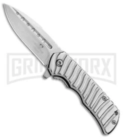 Snake Eye Sleeker Silver Spring Assisted Knife - Satin Plain