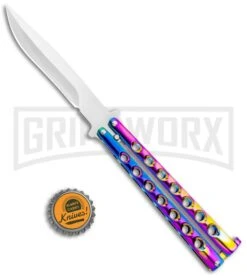 Spectrum Balisong Butterfly Knife (4.25"Satin) 9 Spectrum Balisong Butterfly Knife (4.25"Satin) -Kershaw Store Spectrum Balisong Butterfly Satin GX 37521 jr bottlecap large