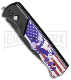 Super Knife Dingo Black And USA Eagle Automatic Knife - Black Serr 7 Super Knife Dingo Black And USA Eagle Automatic Knife - Black Serr -Kershaw Store Super Knife Dingo Black USA Eagle Auto Black Serr GX 35764 jr spine large