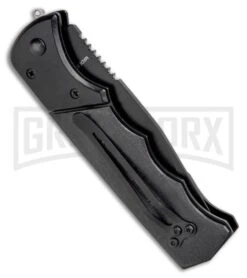 Super Knife Dingo Black Wood Automatic Knife - Black Serr 8 Super Knife Dingo Black Wood Automatic Knife - Black Serr -Kershaw Store Super Knife Dingo Black Wood Automatic Knife Black Serrated GX 33705 ns side large