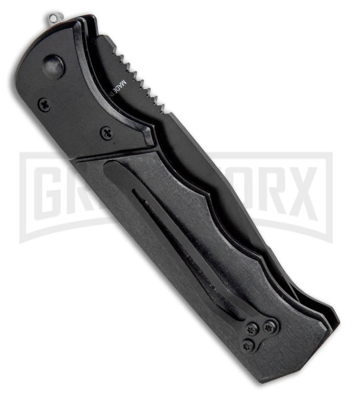 Super Knife Dingo Black Wood Automatic Knife - Black Serr 5 Super Knife Dingo Black Wood Automatic Knife - Black Serr - Image 3