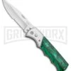 Super Knife Dingo Green Acrylic Automatic Knife - Satin Serr 1 Super Knife Dingo Green Acrylic Automatic Knife - Satin Serr -Kershaw Store Super Knife Dingo Green Acrylic Automatic Knife Satin Serrated GX 33704 ns large