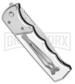 Super Knife Dingo Green Acrylic Automatic Knife - Satin Serr -Kershaw Store Super Knife Dingo Green Acrylic Automatic Knife Satin Serrated GX 33704 ns side large