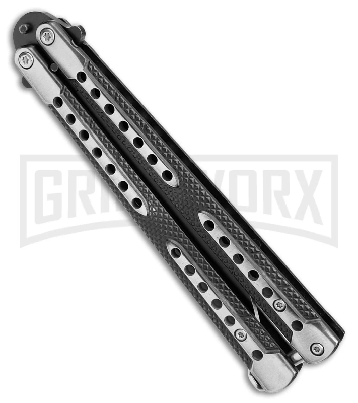Swift Black Balisong Titanium Coated Butterfly Knife - Black 4 Swift Black Balisong Titanium Coated Butterfly Knife - Black - Image 2
