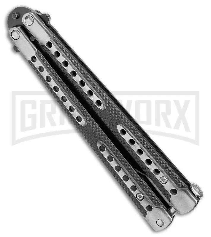 Swift Black Balisong Titanium Coated Butterfly Knife - Black 3 Swift Black Balisong Titanium Coated Butterfly Knife - Black