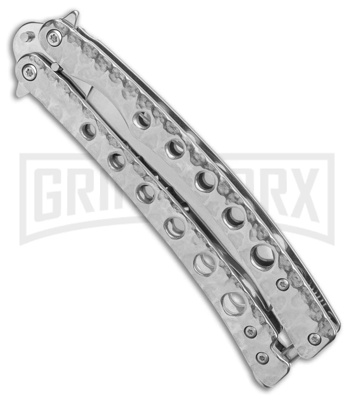 Swift 9" Silver Persian Balisong Coated Butterfly Knife - Polished 5 Swift 9" Silver Persian Balisong Coated Butterfly Knife - Polished - Image 3