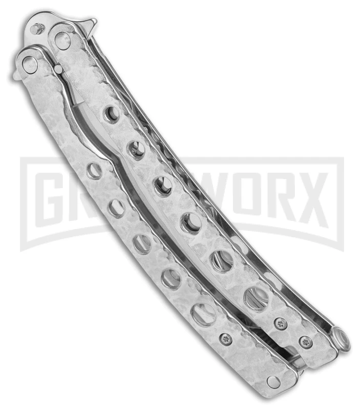 Swift 9" Silver Persian Balisong Coated Butterfly Knife - Polished 4 Swift 9" Silver Persian Balisong Coated Butterfly Knife - Polished - Image 2