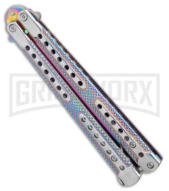 Swift Spectrum Balisong Titanium Coated Butterfly Knife - Spectrum -Kershaw Store Swift Spectrum Balisong Ti Coated Butterfly Spectrum GX 39689 jr side large