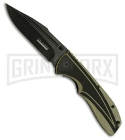 Tac-Force Evolution Detach Green G-10 Spring Assisted Knife - Black Plain