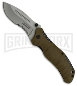 Tac-Force Evolution Hunter Brown Spring Assisted Knife - Bead Blast Knife