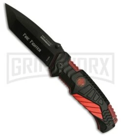 Tac-Force Evolution Topflight Red Spring Assisted Knife - Black Plain