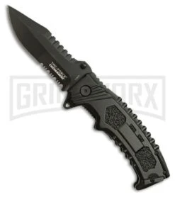 Tac-Force Evolution Undertaker Black Spring Assisted Knife - Black Serr