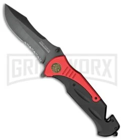 Tac-Force Speedster Congo Red Spring Assisted Knife - Black Serr