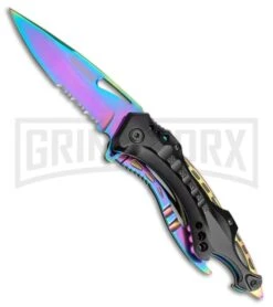 Tac-Force Speedster Prism Black Spring Assisted Knife - Spectrum Serr