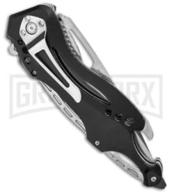 Tac-Force Black Tactical Spring Assisted Folding Knife - Satin Serrated -Kershaw Store Tac Force Spring Assisted Folder BHQ 115413 td side large
