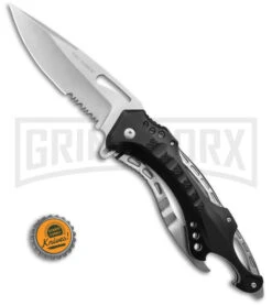 Tac-Force Black Tactical Spring Assisted Folding Knife - Satin Serrated -Kershaw Store Tac Force Spring Assisted Folder BHQ 115413 td size large