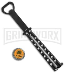 Black Bartender "Bottle-Fly" Butterfly Knife Bottle Opener -Kershaw Store The Bartender Bottle Fly Bottle Opener Black BHQ 8089 jr bottlecap large