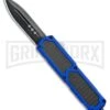 Titan Blue D/A OTF Sim Carbon Fiber Automatic Knife - Dagger Black Plain -Kershaw Store Titan Blue DA OTF Sim CF Auto Dagger Black GX 34100 jr large