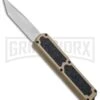 Titan Tan D/A OTF Automatic Knife - Tanto Satin -Kershaw Store Titan DA OTF Tanto Satin Tan BP 19168 jr large